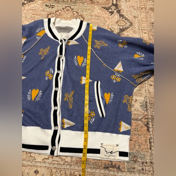 We The Free Blue and Gold Patterned Cardigan - Picture 7 of 15